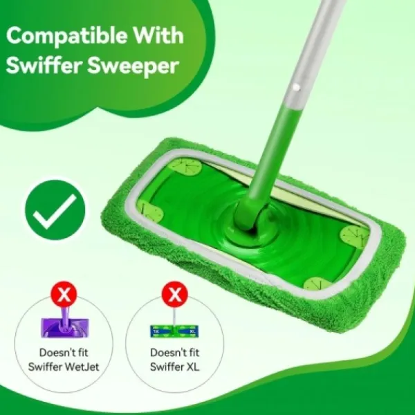 Städmoppar-Swiffer Sweeper Mopp Ersättningsdynor, Dukar för Swiffer Golvmopp, Återanvändbart Överdrag