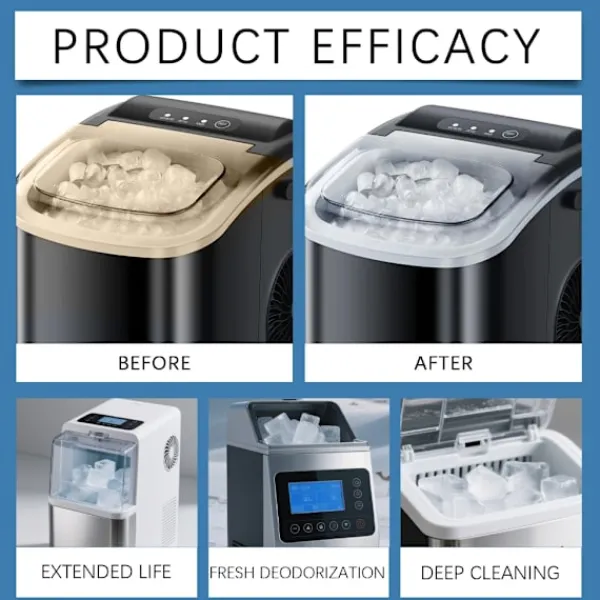 unbranded Rengöringsmedel-10Table Rengöringstabletter för ismaskiner Tar bort envis lukt Effektiv rengöring