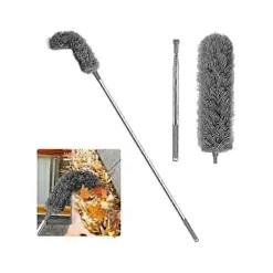 Fönsterrengöring-Takrännsrengöringsborste Takverktyg med Teleskopisk Förlängningsbar Stång 2,5m Rännsrensare Enkel Åtkomst