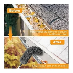 Fönsterrengöring-Takrännsrengöringsborste Takverktyg med Teleskopisk Förlängningsbar Stång 2,5m Rännsrensare Enkel Åtkomst