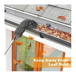 Fönsterrengöring-Takrännsrengöringsborste Takverktyg med Teleskopisk Förlängningsbar Stång 2,5m Rännsrensare Enkel Åtkomst