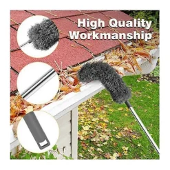 Fönsterrengöring-Takrännsrengöringsborste Takverktyg med Teleskopisk Förlängningsbar Stång 2,5m Rännsrensare Enkel Åtkomst