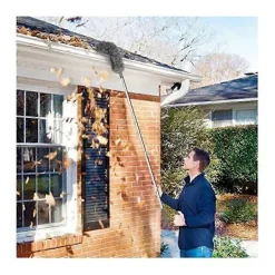 Fönsterrengöring-Takrännsrengöringsborste Takverktyg med Teleskopisk Förlängningsbar Stång 2,5m Rännsrensare Enkel Åtkomst