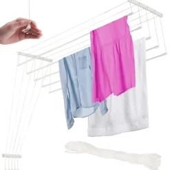 Tvättillbehör-Taktork för tvätt, 5 stänger, 180 cm, badrum, balkong [CO]