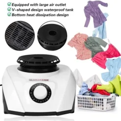 ECLshop Torktumlare-Tbest Portabel Klädtork 1200W Hushåll Högeffektiv Tyst Klädtork Elektrisk Tork EU-kontakt 220V