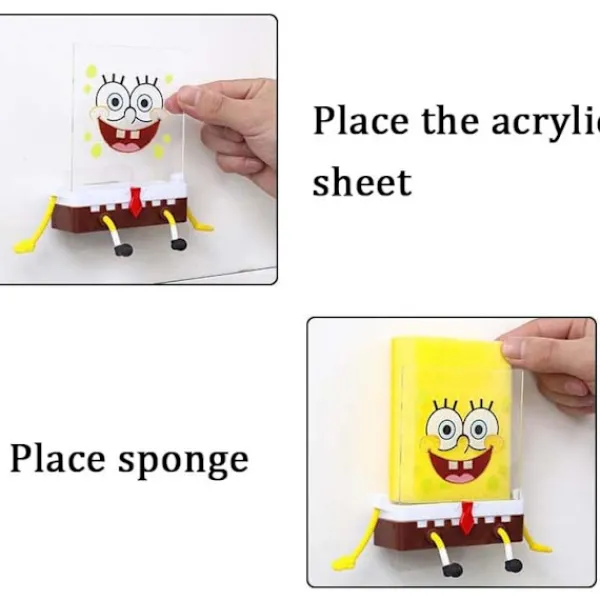 Svampar & Dukar-Tecknad svamphållare med svamp, kökssvampar Spongebob-hållare, diskbänkshylla svamp avloppshylla-FS-