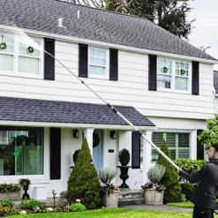 Northio Fönsterrengöring-Teleskopstav för högtryckstvätt 550 cm förlängningsstav set med 5 sprutmunstycken teleskopisk högtryckstvätt