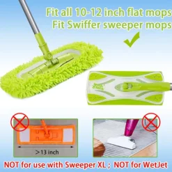 C Städmoppar-Återanvändbara Mikrofiber Torrmoppdukar för Våtmoppar Kompatibla med Swiffer Sweeper Mopp Ersättningsmoppar för Rengöring av Hårda Trägolv