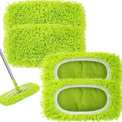 ATELA Städmoppar-Återanvändbara torra moppdukar av mikrofiber för våtmoppar Kompatibel med Swiffer Sweeper Mop Ersättningsmoppar för rengöring av golv med hård träyta 4 Pack | Fyndiq
