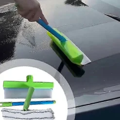 Fönsterrengöring-Återvinningsbart silikonfönsterskrapa kit, streckfri bilvård och rengöringsverktyg för hemfönster