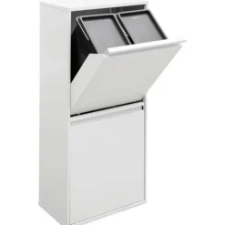 ARREGUI Soptunnor-Återvinningsbehållare Basic CR401-B 3 Fack 45 L Vit