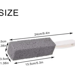 Rengöringsmedel-Toalett Badrum Rengöring Pimpsten Rostfritt Stål Fin Sandborste med Handtag (2 Stycken)