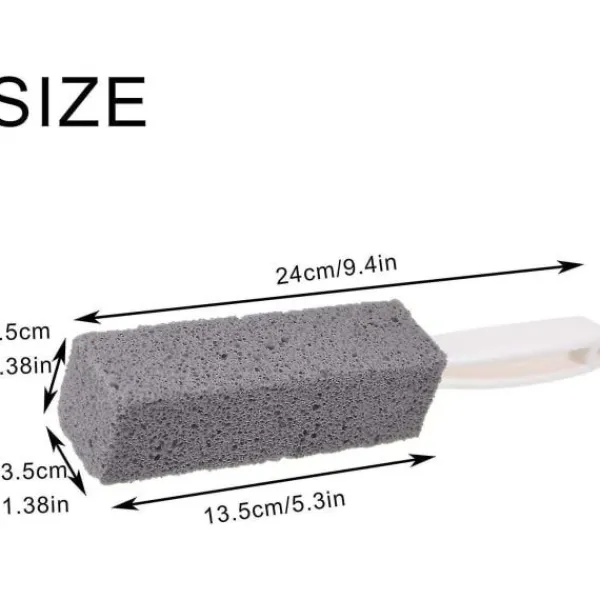 Rengöringsmedel-Toalett Badrum Rengöring Pimpsten Rostfritt Stål Fin Sandborste med Handtag (2 Stycken)