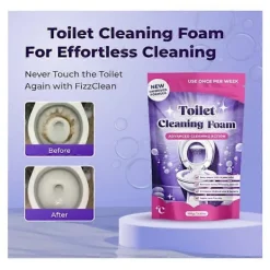 Rengöringsmedel-Toalettrengöring, Insta-Action Fizzclean-skum för skinande ren toalett, Eliminerar fläckar på 20 min, Skrubbfri rengöring, Kraftfull djuprengöring