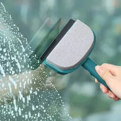 Superp Fönsterrengöring-Torkarbladssvampborste, två-i-ett torkarblad multifunktionell rengöringsborste glasskrapa, dubbelrengöringsborste svamprengöringsborste