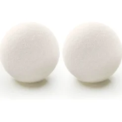 Tvättillbehör-Torkbollar 100% Naturliga Ullbollar för Tvätt - Sköljmedel Återanvändbara Torkbollar Hypoallergena Miljövänliga Pack of 2