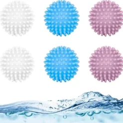 Tvättillbehör-Torkbollar, 6 st Blå Tvättbollar, Torktumlare Bollar Återanvändbar Mjukgörare Boll för Kläder Mindre Statisk Vidhäftning (3 Färger)
