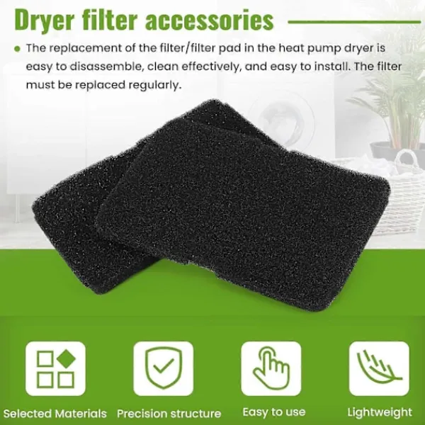 Torktumlare-Torkfilter 2964840100, Luddfilter DE8635Rx DS7512Pa Kompatibelt med torktumlare, 10-pack ersättningsfilter