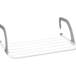 Tvättillbehör-Torkställ för kläder - Hängande ställ för radiator och balkong, Liten storlek, 3m Torkkapacitet, Vit, 50cm Längd