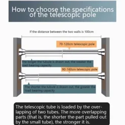 Tvättillbehör-Torkställ teleskopstång VIT 50-80CM vit 50-80cm-50-80cm