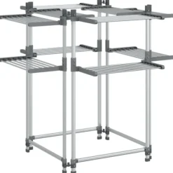 vidaXL Tvättillbehör-Torkställ 107x107x120 cm aluminium