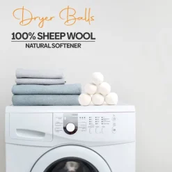 Torktumlare-Torktumlare bollar 100% naturliga ullbollar för tvätt - Återanvändbara allergivänliga miljövänliga och energieffektiva 6