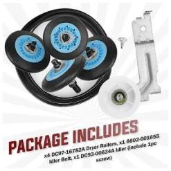 Torktumlare-Torktumlare Reparationssats Inkluderar Dc97-16782a Torktumlare Trumrulle & Dc93-00634a Torktumlare Spännrulle & 6602-0016