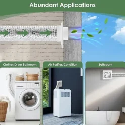 Torktumlare-Torktumlare Ventilationsväggplatta med Slang (4 Tum 8 Fot), Twist Lock Torktumlare Ventilationsanslutningskit, 4 Tum Torktumlare Kanalanslutningsfläns | Fyndiq