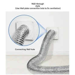 Torktumlare-Torktumlare Ventilationsväggplatta med Slang (4 Tum 8 Fot), Twist Lock Torktumlare Ventilationsanslutningskit, 4 Tum Torktumlare Kanalanslutningsfläns | Fyndiq