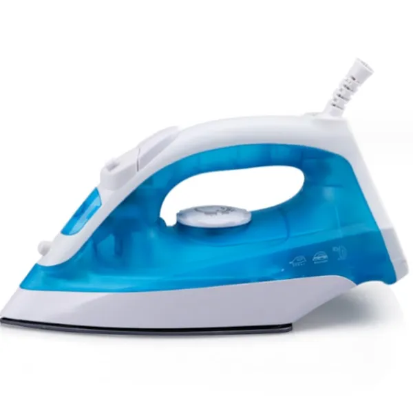 Strykjärn-Torr, spray och vertikal strykning i blått, handhållen ånga