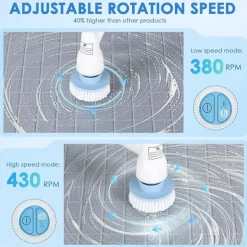 Städmaskiner-Trådlös Elektrisk Mopp med Långt Handtag Hushållsrengöringsverktyg Bärbar Snurrande Skrubb