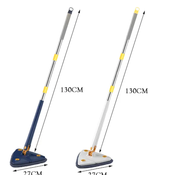LBSS Städmoppar-Triangel Rengöringsmopp 360° Roterbar Justerbar Mopp för Golv Vägg Fönster Tak Sprickor Hörn Våt & Torr Rengöring
