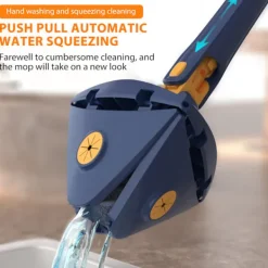 LBSS Städmoppar-Triangel Rengöringsmopp 360° Roterbar Justerbar Mopp för Golv Vägg Fönster Tak Sprickor Hörn Våt & Torr Rengöring