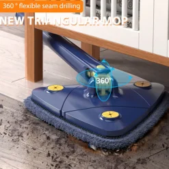 LBSS Städmoppar-Triangel Rengöringsmopp 360° Roterbar Justerbar Mopp för Golv Vägg Fönster Tak Sprickor Hörn Våt & Torr Rengöring