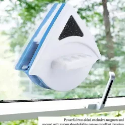 Fönsterrengöring-Triangulär Fönsterputsare med Snöre Dubbelsidig För (3 Till 8 Mm Enkelglas)