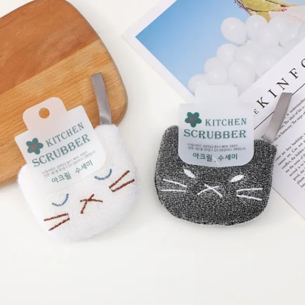 Svampar & Dukar-Trämassa Disksvamp Disktvätt Bomull Block Pot Torka color random