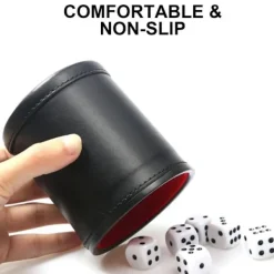 unbranded Soptunnor-Tärningsbehållare Tärningsspel Del Tärningsskakare Behållare PU Läder Barverktyg