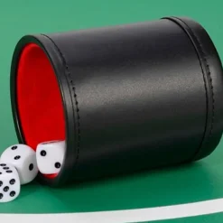 unbranded Soptunnor-Tärningsbehållare Tärningsspel Del Tärningsskakare Behållare PU Läder Barverktyg
