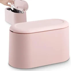 CL Soptunnor-Tryckknapp Liten Rosa Papperskorg 0.5L