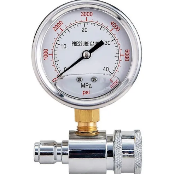 ECORP Högtryckstvättar-Tryckmätare för högtryckstvätt, 6000 PSI, 3/8 tums snabbkoppling, tryck