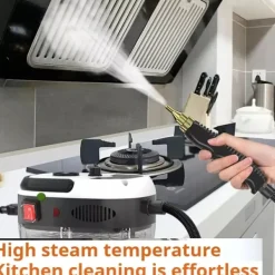 Ångtvättar-Tryckångrengörare 2500W Hög Temperatur, 1200ml Stor Tank (Vit)