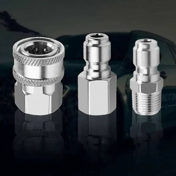 unbranded Högtryckstvättar-Trycktvättsadapterset, 3/8 tum rostfritt stål hane och hona snabbkopplingssats för trycktvättar och spruta