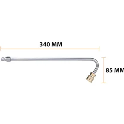 Rosfix Högtryckstvättar-Trycktvättslans U-Typ 1/4 Tum 34Cm – Högtryck | Max 250 Bar | Kompatibel med Lavor, Parkside