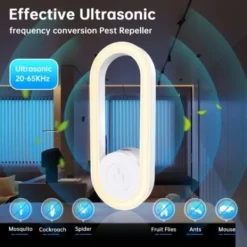 Skadedjur & Insekter-TS-Set med 4 Elektroniska Ultraljudsskrämmare för Insekter och Anti-gnagare för Gnagare, Möss, Myggor, Spindlar, Kackerlackor, Flugor