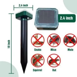 Skadedjur & Insekter-TS-Set med 2 solcellsdrivna mullvadsavskräckare – Ormavskräckare - Väderbeständig för Mullvad, Orm, Sork, Gopher och Andra Djur NPTER