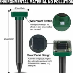 Skadedjur & Insekter-TS-Solcellsdriven Mullvadsavvisare med Ultraljud Intelligent 2-pack, Solcellsdriven Musavvisare Utomhus, Solcellsdrivna Mullvadsavvisare för Mullvadar, Sorkar | Fyndiq