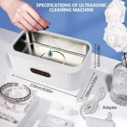 ECLshop Rengöringsmedel-TTLIFE Ultraljudstvätt, 400 ml Ultraljudsrengörare för Smycken Glasögon, 45000Hz Rengöringsmaskin, 4 Lägen