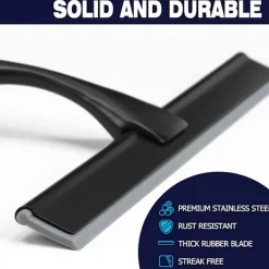 Fönsterrengöring-10-tums matt svart rakhyvel kompatibel med Duschraka[JUN]