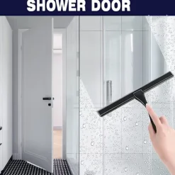 Fönsterrengöring-10-tums matt svart rakhyvel kompatibel med Duschraka[JUN]