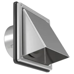 Torktumlare-4-tums Torktumlarens Ventilationslock Utomhusvägg med Dämpad Backventil, Extern Utblåsningsväggventil, Rostfri